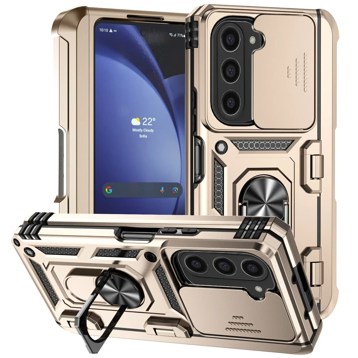(oro, Galaxy Z Fold7) Funda Plegable Para Teléfono, Soporte Magnético, Protección Contra Caídas, Protección Deslizante Para La Lente.
