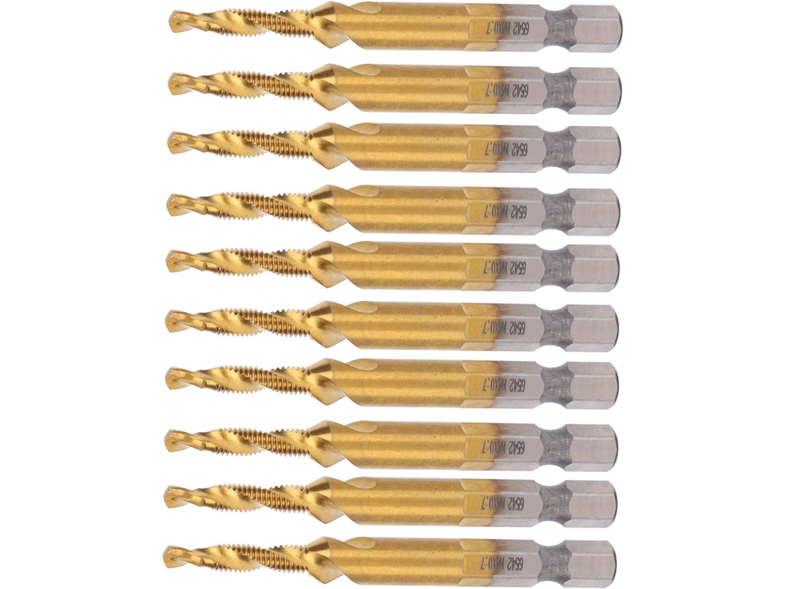 Juego De 10 Tapas Para Grifos M4 Hss Spiralhahn Titan Con Rosca De 3,3 Mm