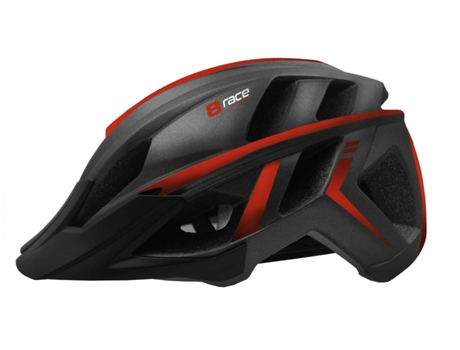 Casco B-RACE Ciclismo Stone In-Mold Negro Rojo M (52/58 cm)