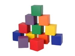 Bloques Espuma 12 Cubos Peluche 20x20x20 Pu Epe 1-3 Años Multicolor