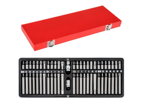 Juego de Taladros TECTAKE 54 Uni (Acero - Rojo - 42 x 16 x 3.2 cm)