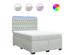 Maison Exclusive - Cama Box Spring Con Colchón Terciopelo Gris Claro 140x200 Cm