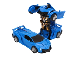 Robot Transformable De Plástico De 2 Piezas 2 En 1 Con Un Solo Botón Para Niños De 3 Años En Adelante - Azul