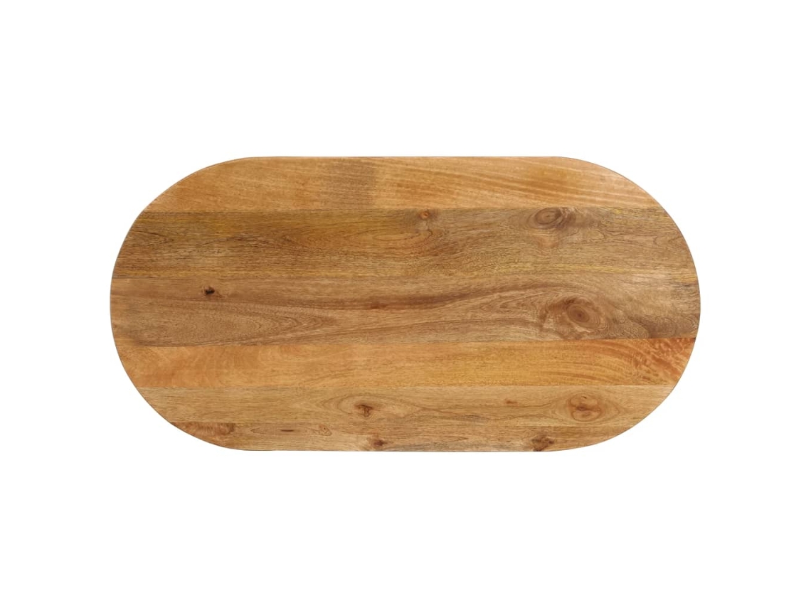 Tablero De Mesa Ovalado Madera Maciza De Mango 90x40x3,8 Cm