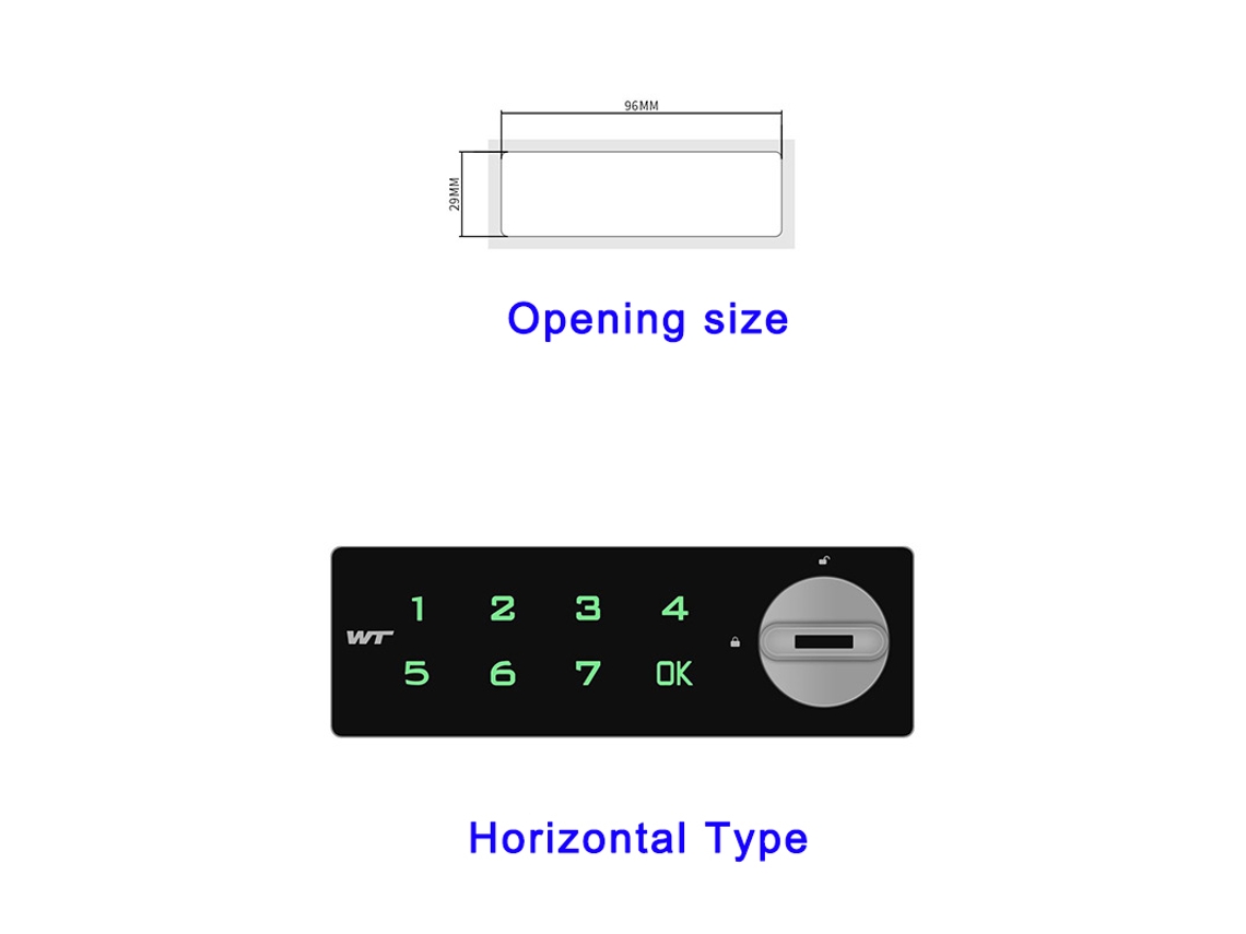 Cerradura digital de combinación táctil inteligente MDUG para gabinetes y cajones (horizontal)