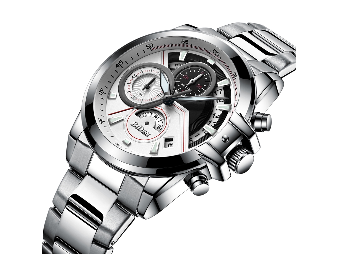 Reloj Multifuncional De Seis Manecillas Para Hombre, Elegante, De Acero Inoxidable (plateado)
