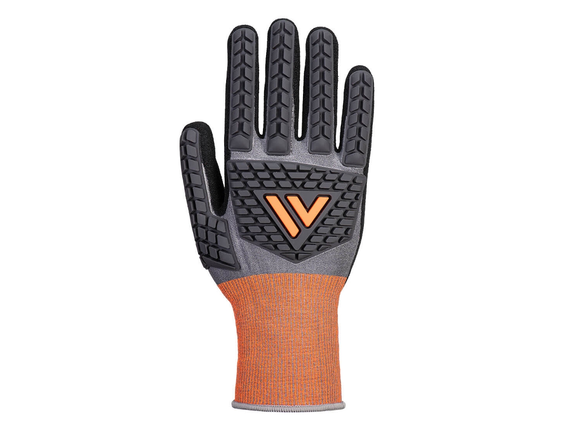 Guante De Nitrilo Impact Cut D 18 - Seguridad Y Destreza Gris Negro / Xl