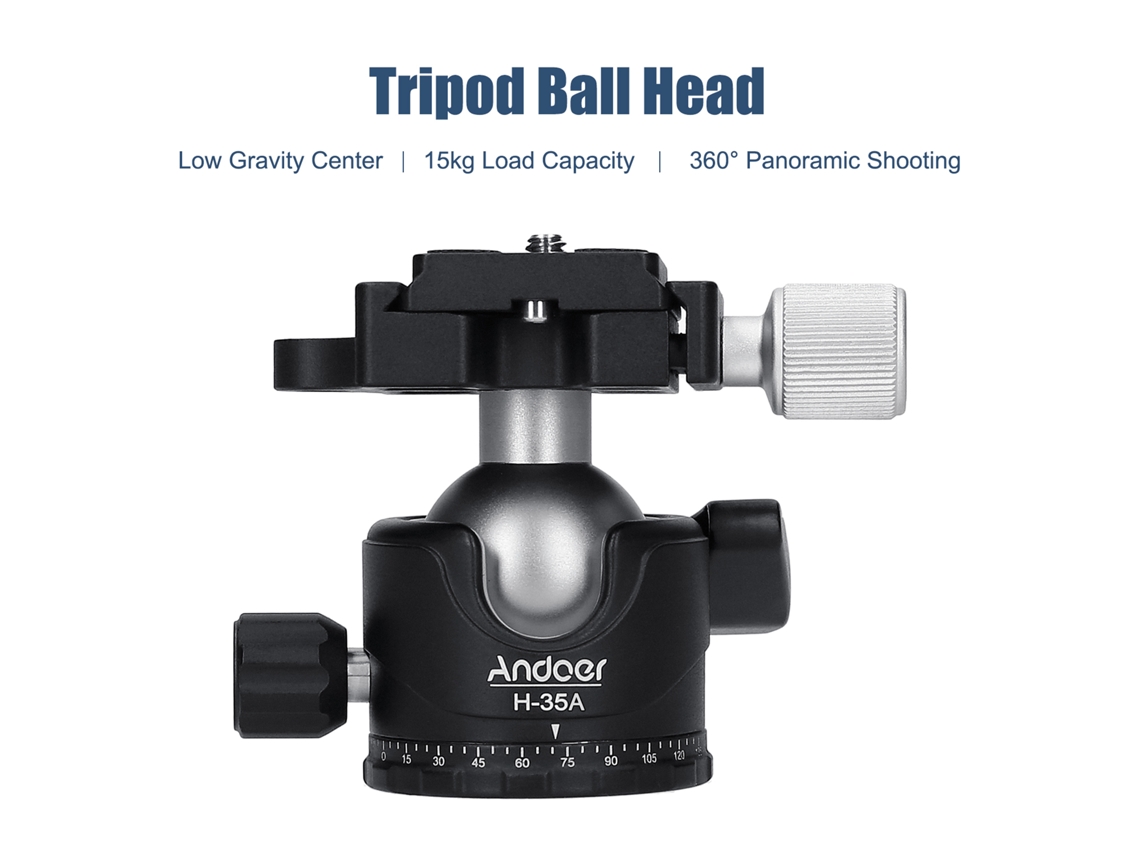 Cabeza De Trípode Andoer: Panoramic, Ballhead, Adaptador Y Fluido Para Cámara