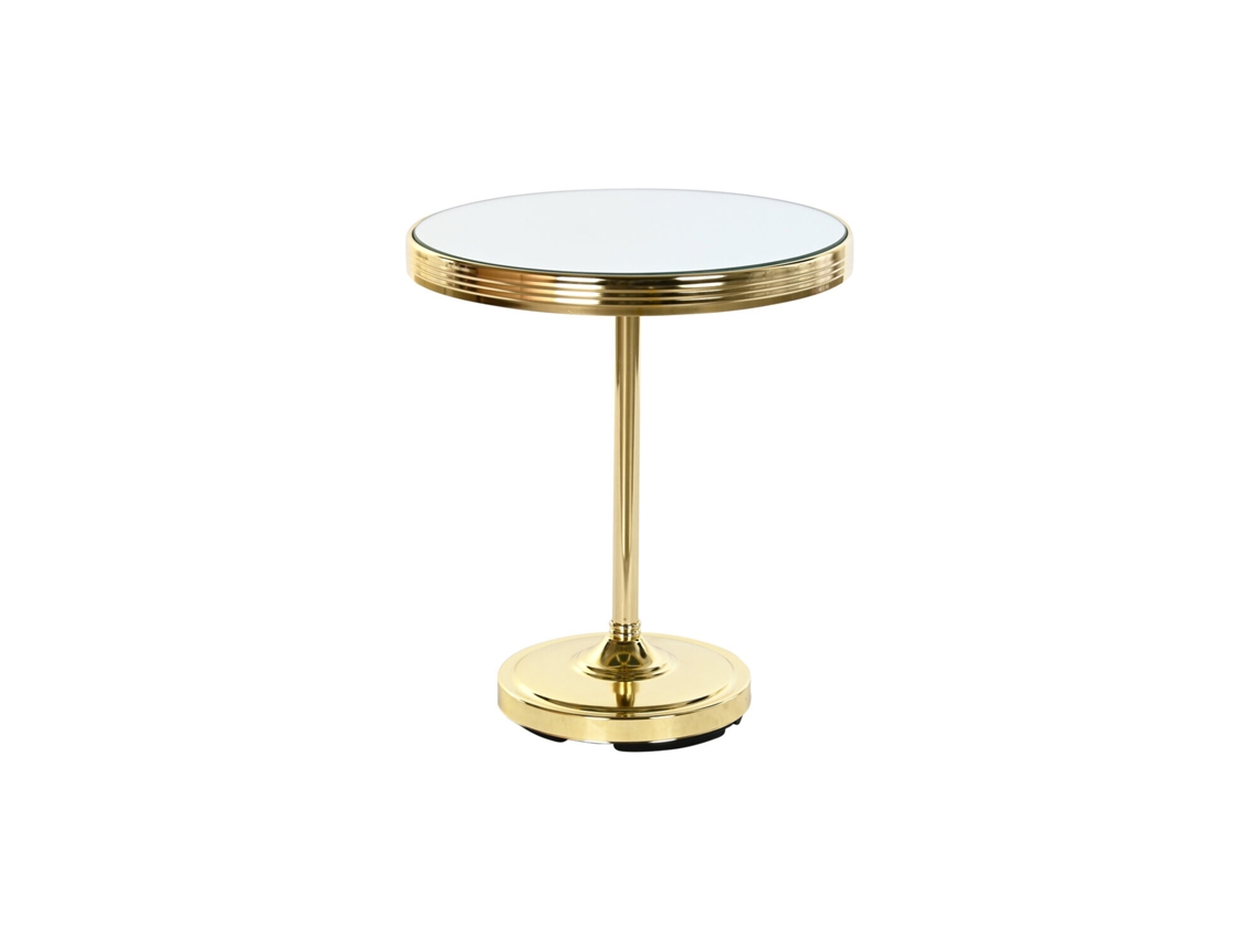 Mesita Auxiliar Laton Espejo Dorado 42,5x42,5x49cm