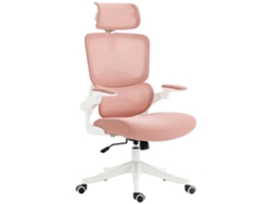 Cadeira De Escritório Mesh Reclinável Encosto Alto Rosa