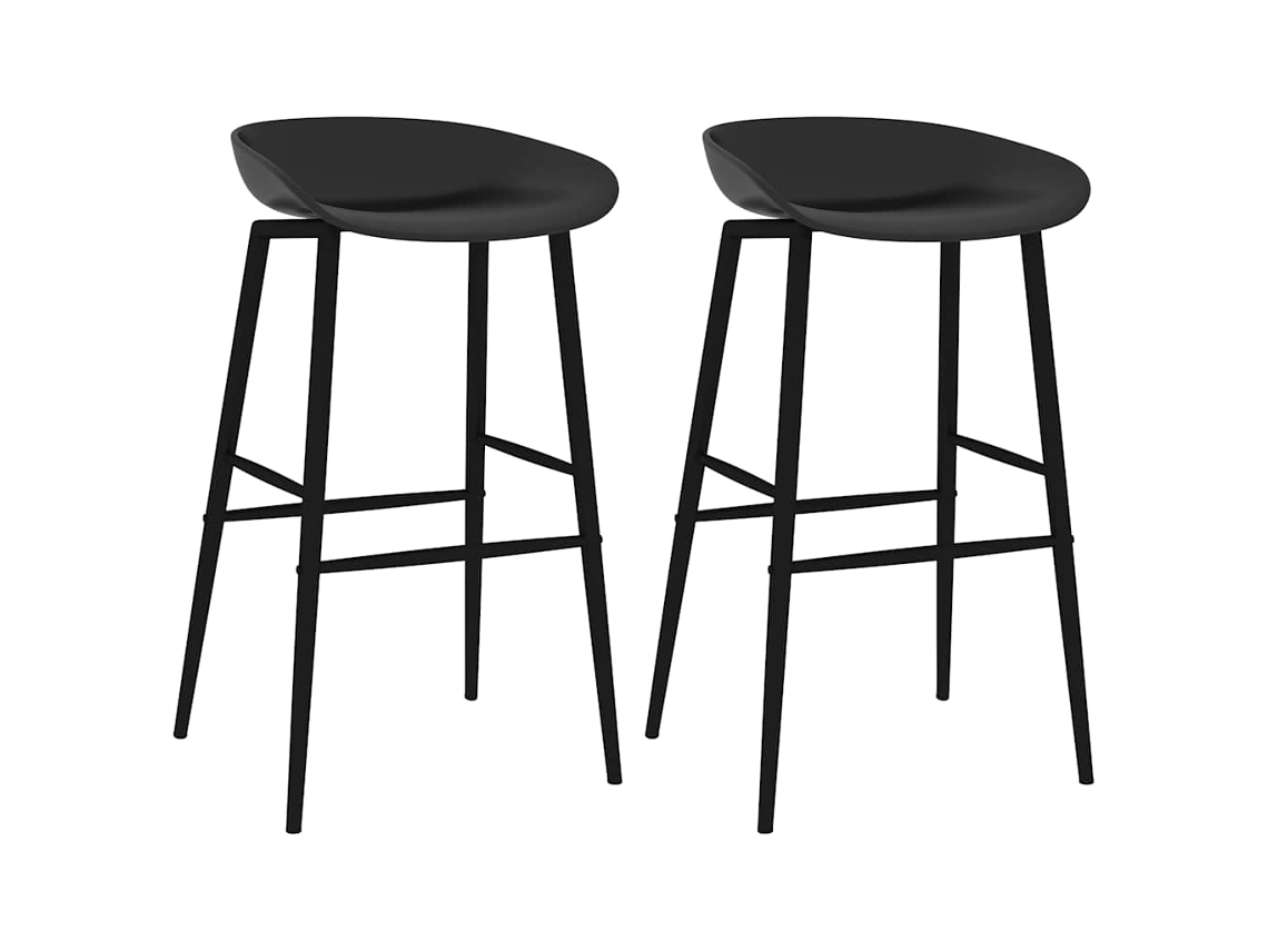 Sillas de bar 2 piezas negras DKD HOME DECOR