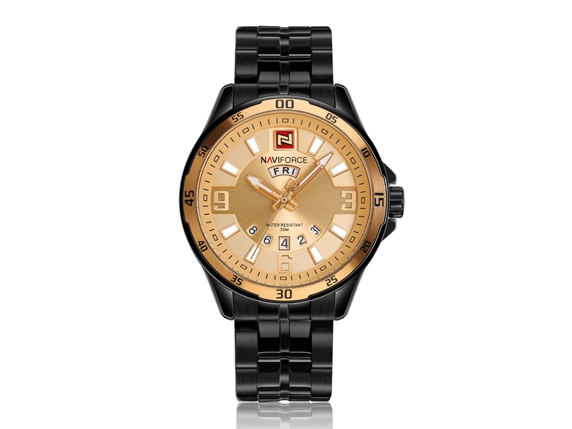 Reloj De Cuarzo Para Hombre Naviforce, Acero Inoxidable, Resistente Al Agua, Con Calendario.