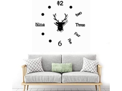 Reloj de pared moderno DIY, espejo, reloj cabeza de venado creativo, adhesivo 3D para decoración de casa Kofihety