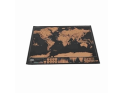Elegante Mapa Del Mundo Para Rascar En La Pared, Regalo Para Amantes De Los Viajes Con Diseño En Negro Y Dorado.