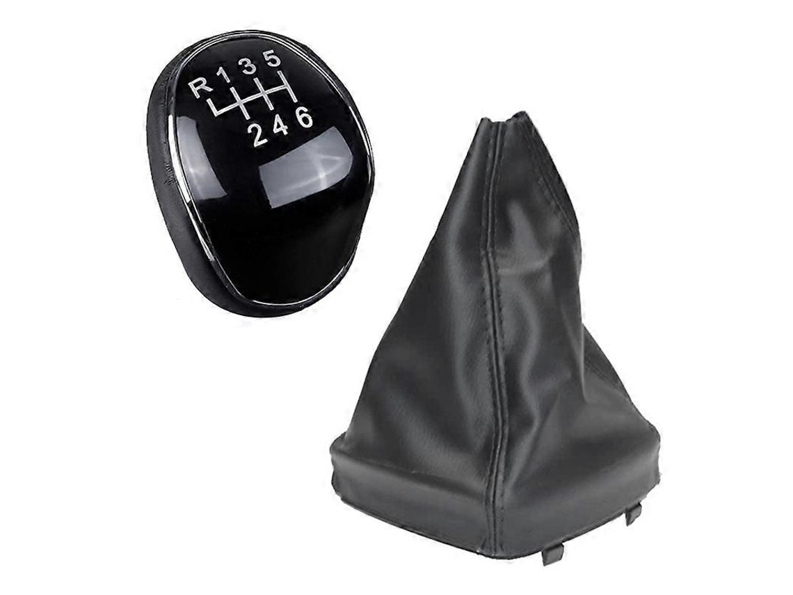 Pomo de palanca de cambios de cuero de 6 velocidades con botón para Mondeo IV C Max Transit Focus MK3