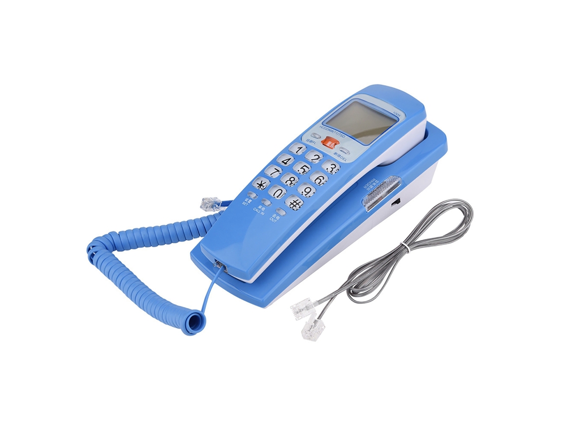 Teléfono Fijo Con Cable Fsk/dtmf Identificador De Llamadas Extensión Escritorio Azul Rojo Plata Blanco