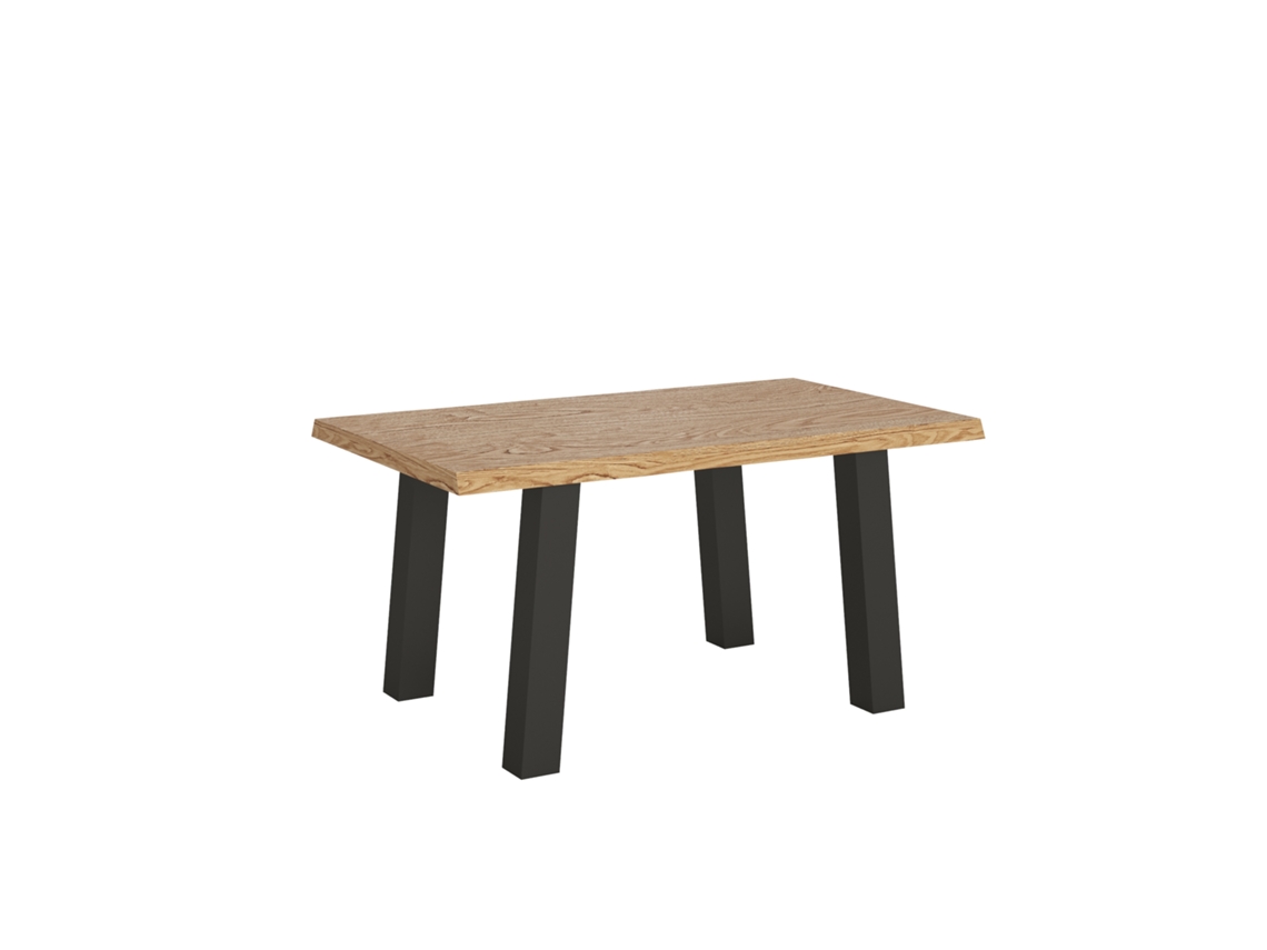 Mesa extensible 90x140/190 cm Svalen Roble Pelado Patas Antracita Itamoby
