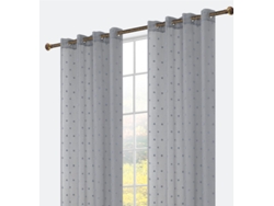 Cortina bordada con flores de algodón 140 x 260 cm Gris oscuro - Individual