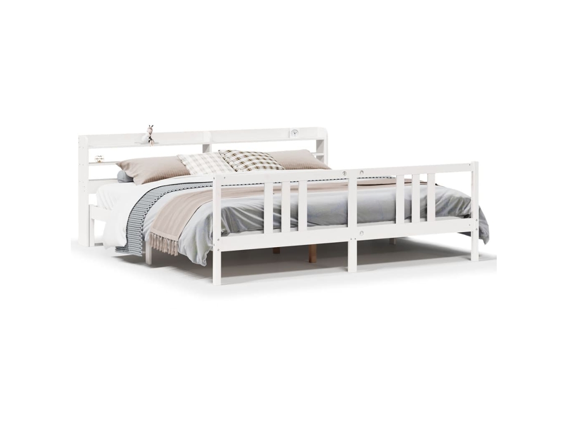 Maison Exclusive - Estructura De Cama Con Cabecero Sin Colchón Blanco 200x200 Cm