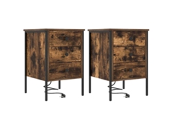 Juego de 2 mesitas de noche de roble ahumado 42x41x61 cm MAISON EXCLUSIVE