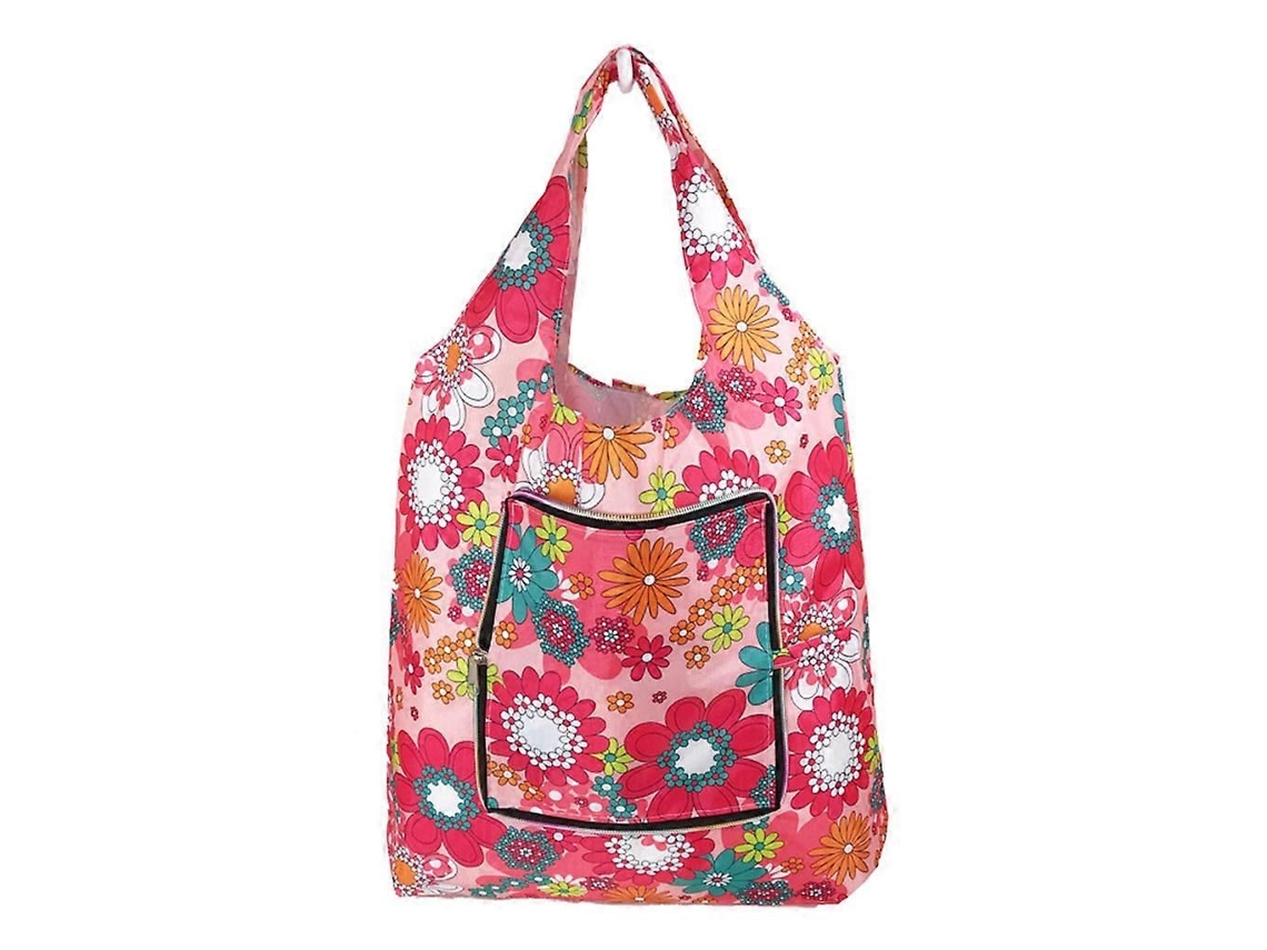 Bolsa de compras plegable y reciclable, estampada, tipo bandolera, de gran capacidad, bolsa de almacenamiento GOKOCO