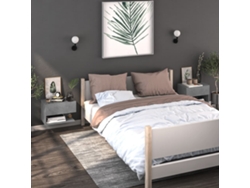 Mesitas de Noche LOVELY HOME Mesinha Montagem na Parede 2 Pcs Cinzento Cimento