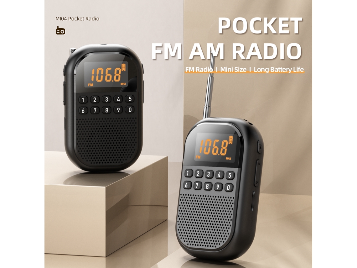Radio portátil con audio de alta definición, compatible con USB y tarjeta SD, búsqueda automática de emisoras, ideal para exteriores y viajes. Viewleaf