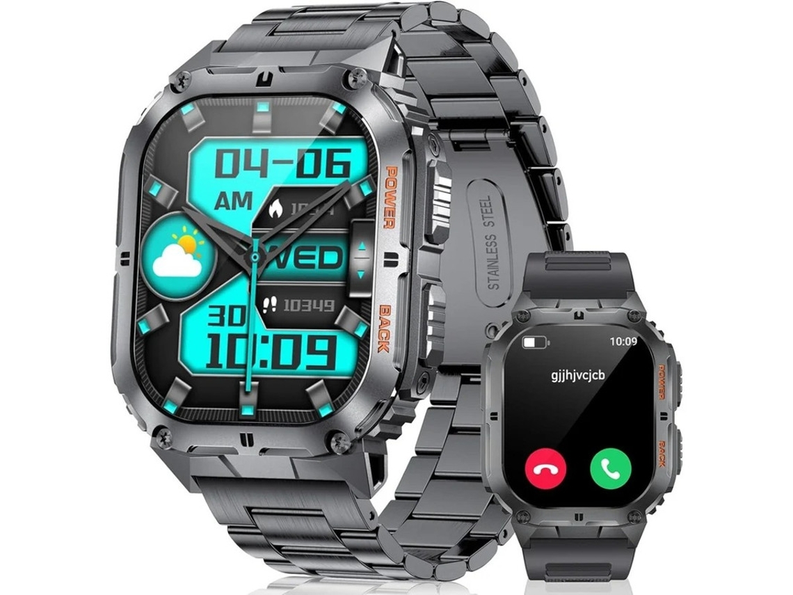 Reloj inteligente para hombre, pantalla AMOLED de 1,96 pulgadas, monitor de actividad física con respuesta y realización de llamadas, más de 100 modos deportivos y monitor de frecuencia cardíaca. Bestvite