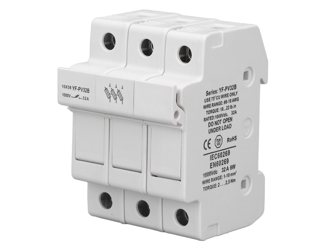 Portafusibles De 3 Polos Para Montaje En Riel Din, Base Para Protector Fotovoltaico, Serie Cc1000v, 32 A, 6 W