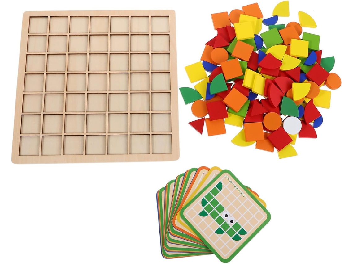Juego De Rompecabezas De Bloques De Madera Con Formas Geométricas, Juguete Montessori Para Aprender Y Jugar En Casa De Los Niños.