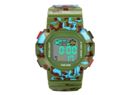Reloj electrónico infantil de cuero PVC Pulsera verde