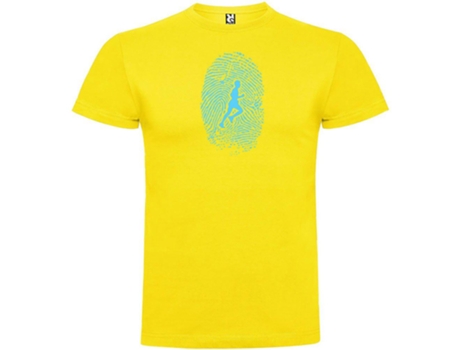 Camiseta de Hombre para Running KRUSKIS Runner Fingerprint Amarillo (M)