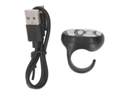 Anillo De Desplazamiento Bluetooth Para Control Remoto De Obturador Y Pasapáginas Para Teléfono Ios 15 Negro
