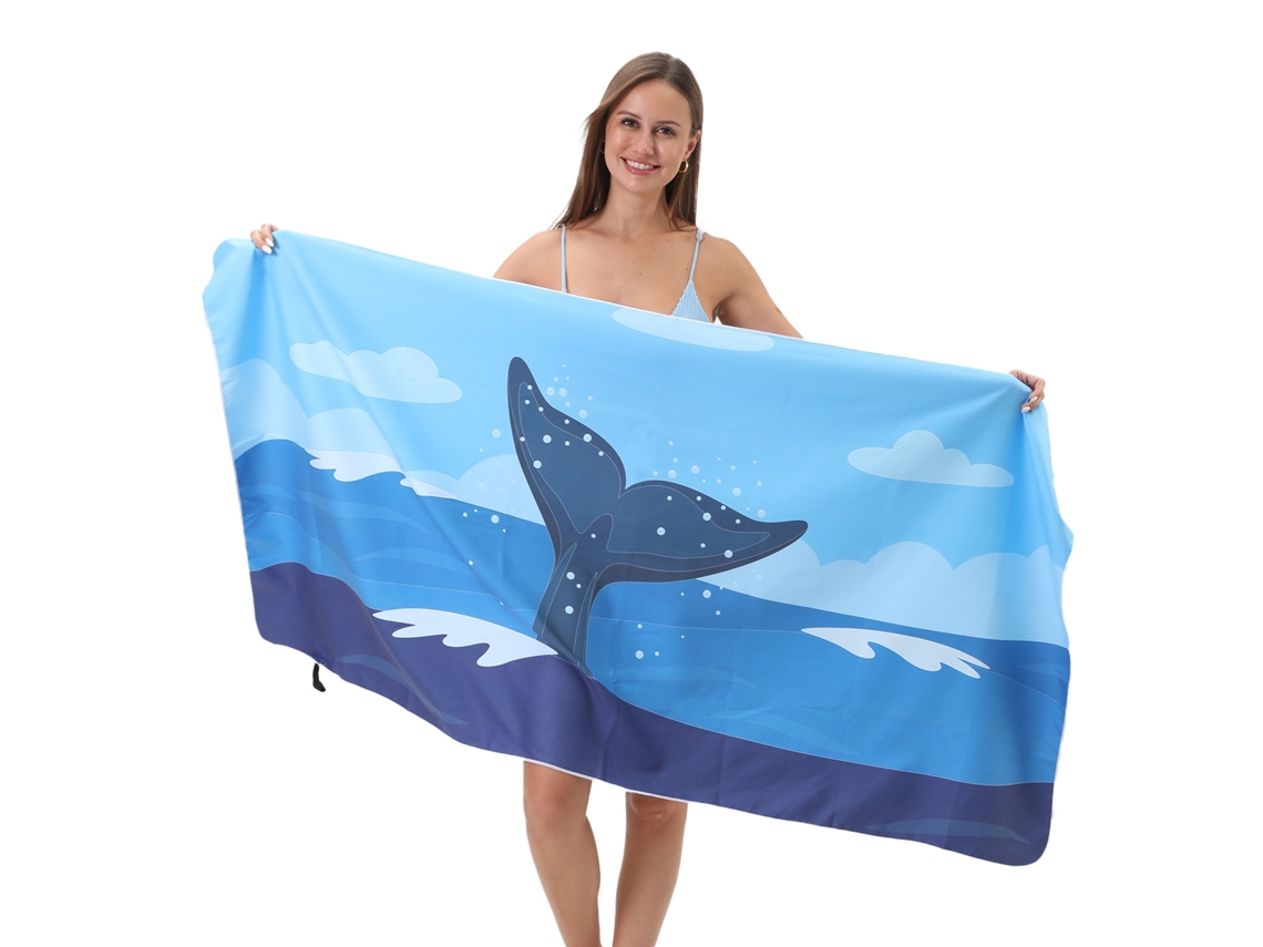 Toalla de playa de microfibra a rayas Yuysan, de alta absorción y secado rápido, 160 x 80 cm, modelo B39, color azul.