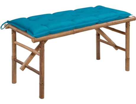 Banco de jardín VIDAXL Azul Bambú (118x38x45 cm)