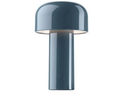 Lámpara De Mesa Recargable Creativa Con Forma De Seta, Led De 3 W, 3 Niveles De Iluminación, Azul.