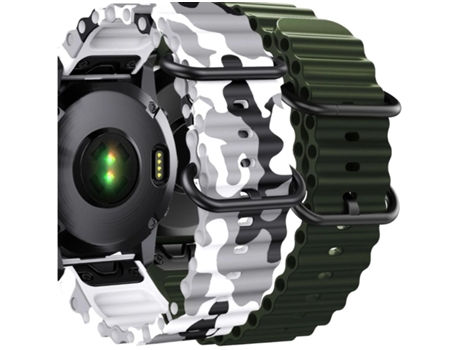Correa Ocean Waves para Garmin Tactix 7 Pro Militar Blanco y Verde Pack 2X VEANXIN