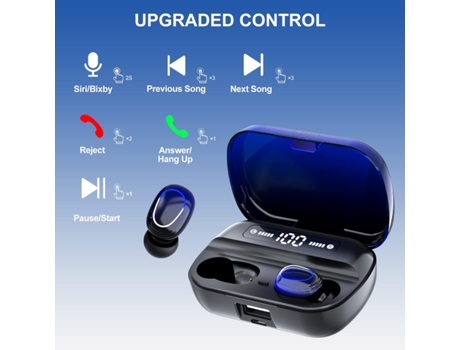 Auriculares inalámbricos, Auriculares inalámbricos con sonido de graves envolventes, Auriculares Bluetooth 5.2 con micrófono de cancelación de ruid...