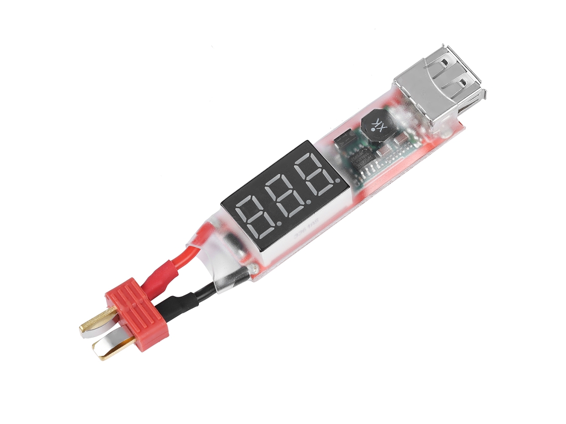 Cargador Convertidor De Baterías Li-po Rc 2s-6s Con Conector En T Y Pantalla Digital De Voltaje De 5 V.