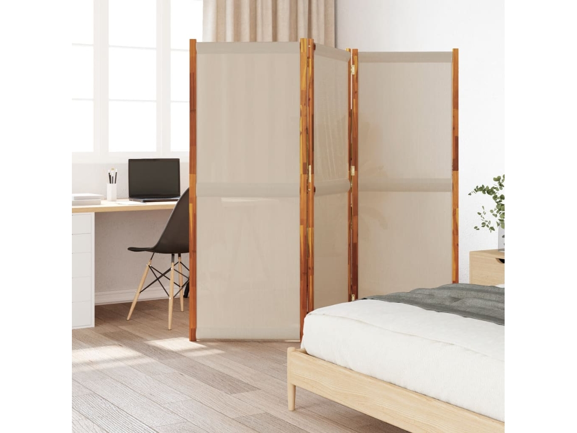 Biombo/separador de ambientes con 3 paneles | Separador de ambientes | Separador de ambientes 210x180 cm Marrón grisáceo