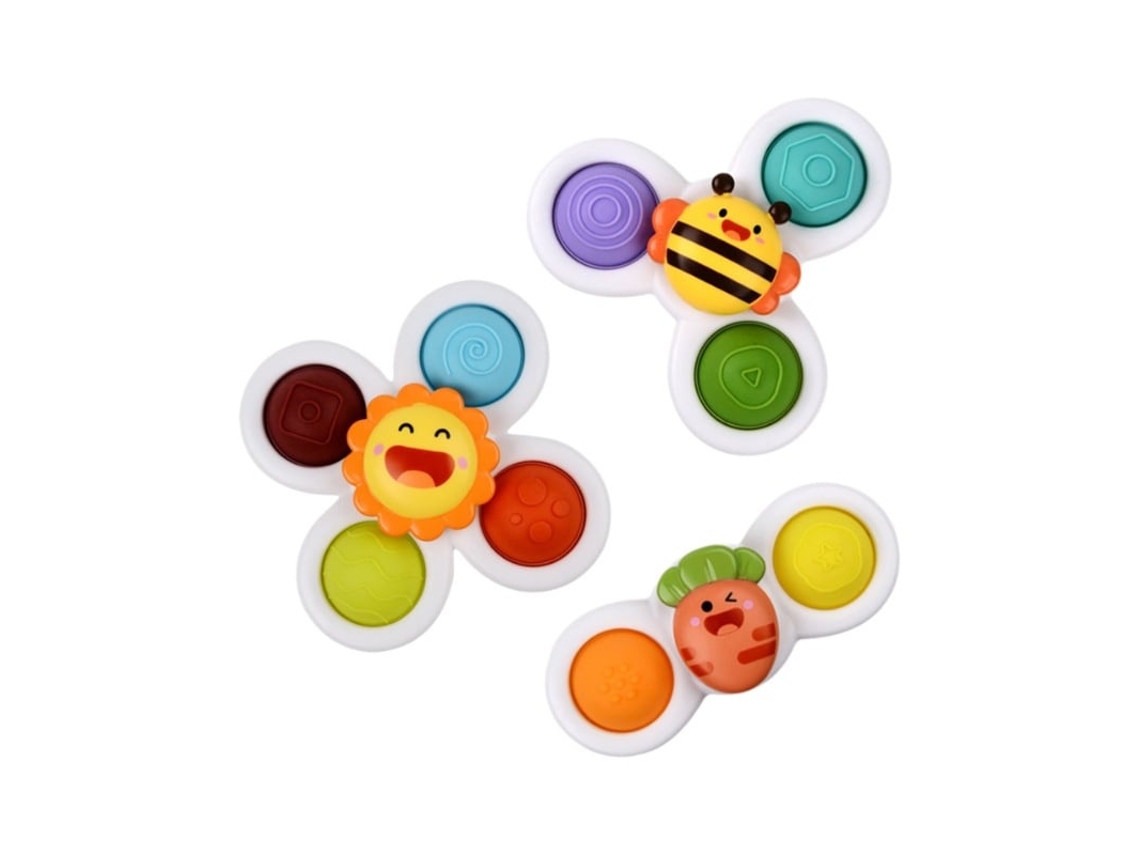 3 Piezas De Juguetes Giratorios Con Ventosa Pop Para Niño Y Niña De 1 Año Tops Giratorios Innovadores Juguetes Para Niños De 1 A Szsmart