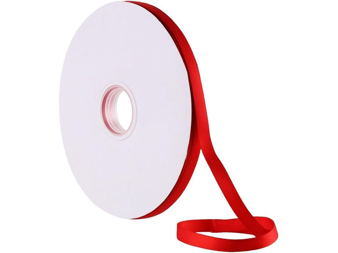 Cinta De Satén Roja De 10 Mm X 91 M Para Regalos, Bodas, Festivales Y Manualidades.