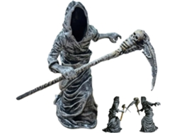 Estatua Escritorio Halloween Adorno Gótico Muerte Figura Impresa 3d Esqueleto Empuñando Guadaña Dormitorio