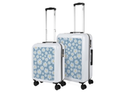 Juego De Maletas Pc SKPAT Niza blanco-margaritas azul (45X68x26 Cm)