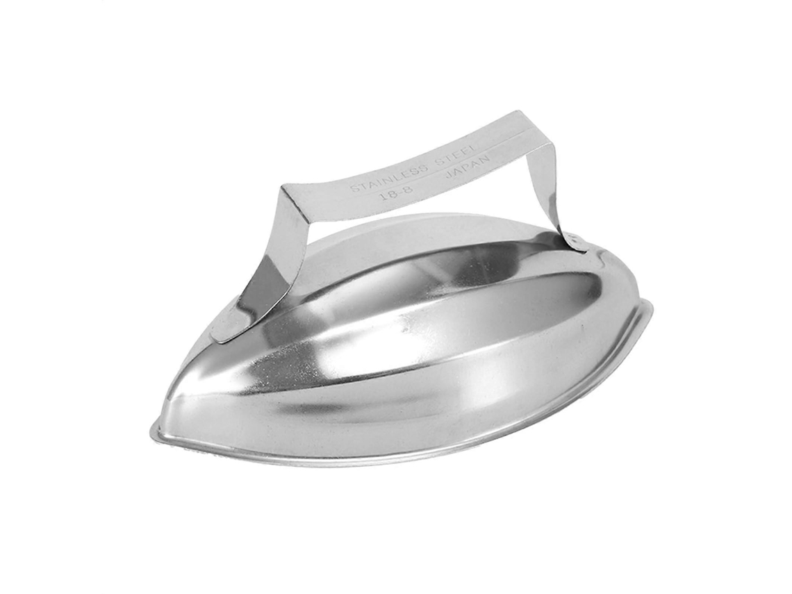 Molde de acero inoxidable para dar forma al arroz y los huevos de sushi, ideal para presentaciones de comida creativas.