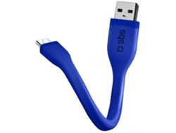 Cable SBS Mini (USB - MicroUSB - 0.12 m - Azul)