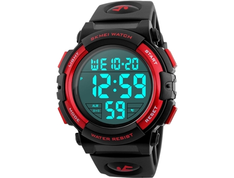 VEANXIN Hombres Reloj digital impermeable Relojes de pulsera con alarma LED-Plata