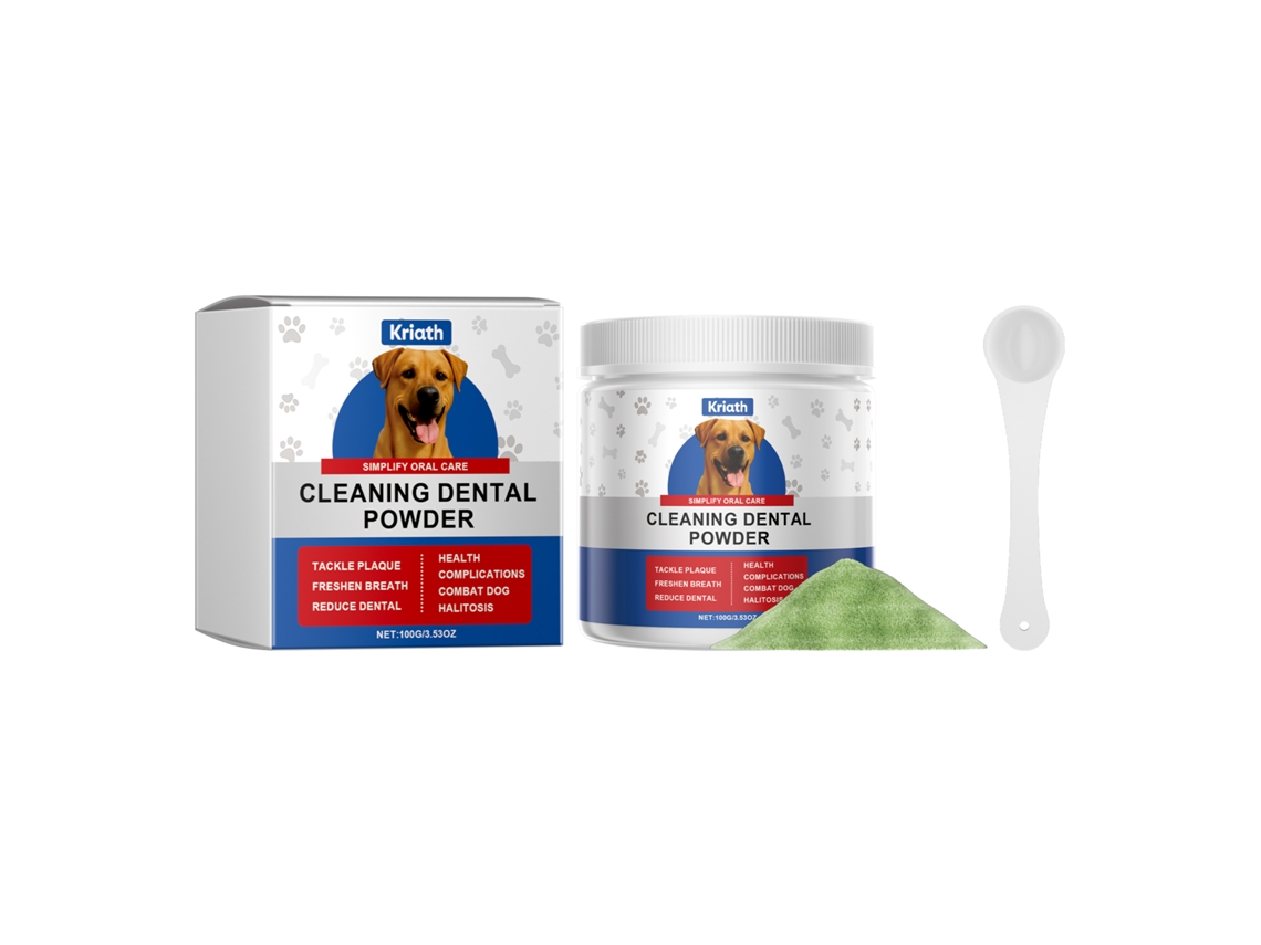 Polvo limpiador de dientes para perros