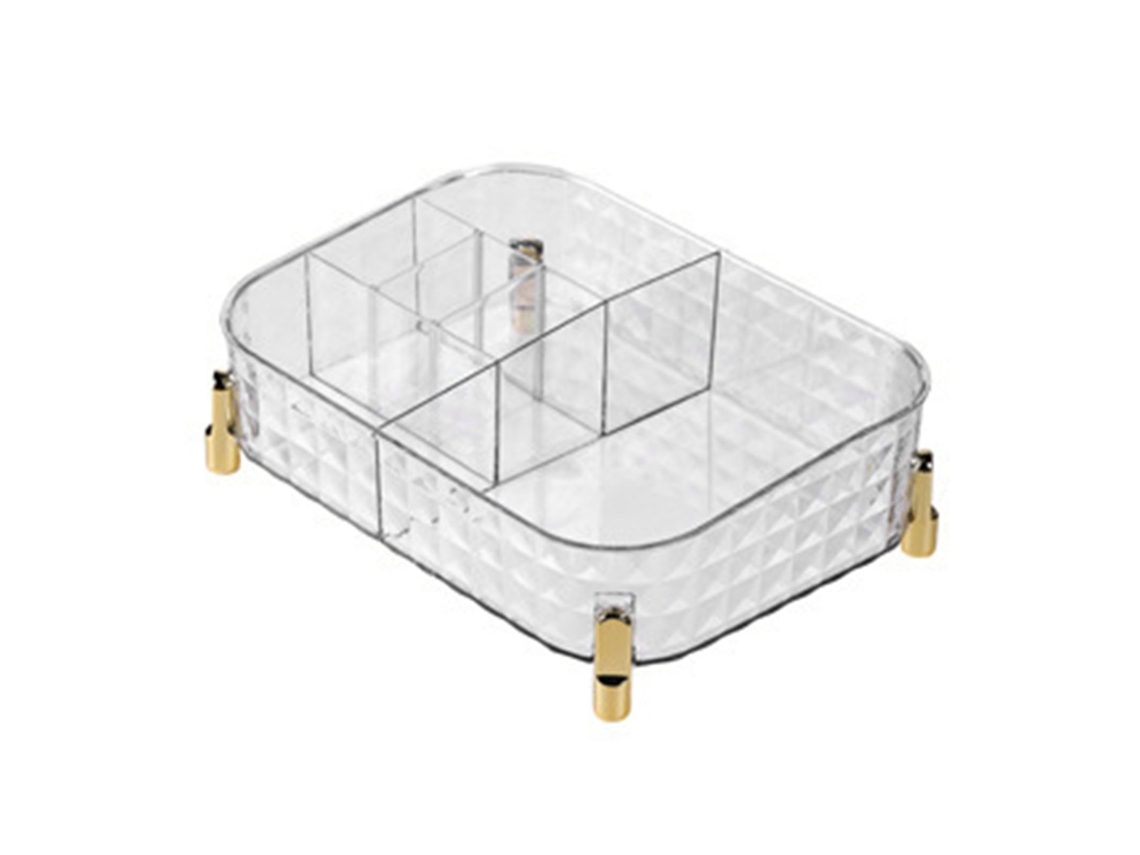 Bandeja Organizadora De Maquillaje Transparente Con Amplios Compartimentos Para Cosméticos Y Productos Para El Cuidado De La Piel.