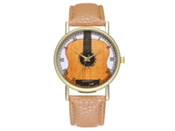 Reloj De Pulsera Analógico De Cuarzo Beige De Moda Con Esfera Redonda